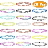 Paxcoo 20Pcs Black Tattoo Choker Necklaces Cute Neck Chockers for Women Teen Gilrs