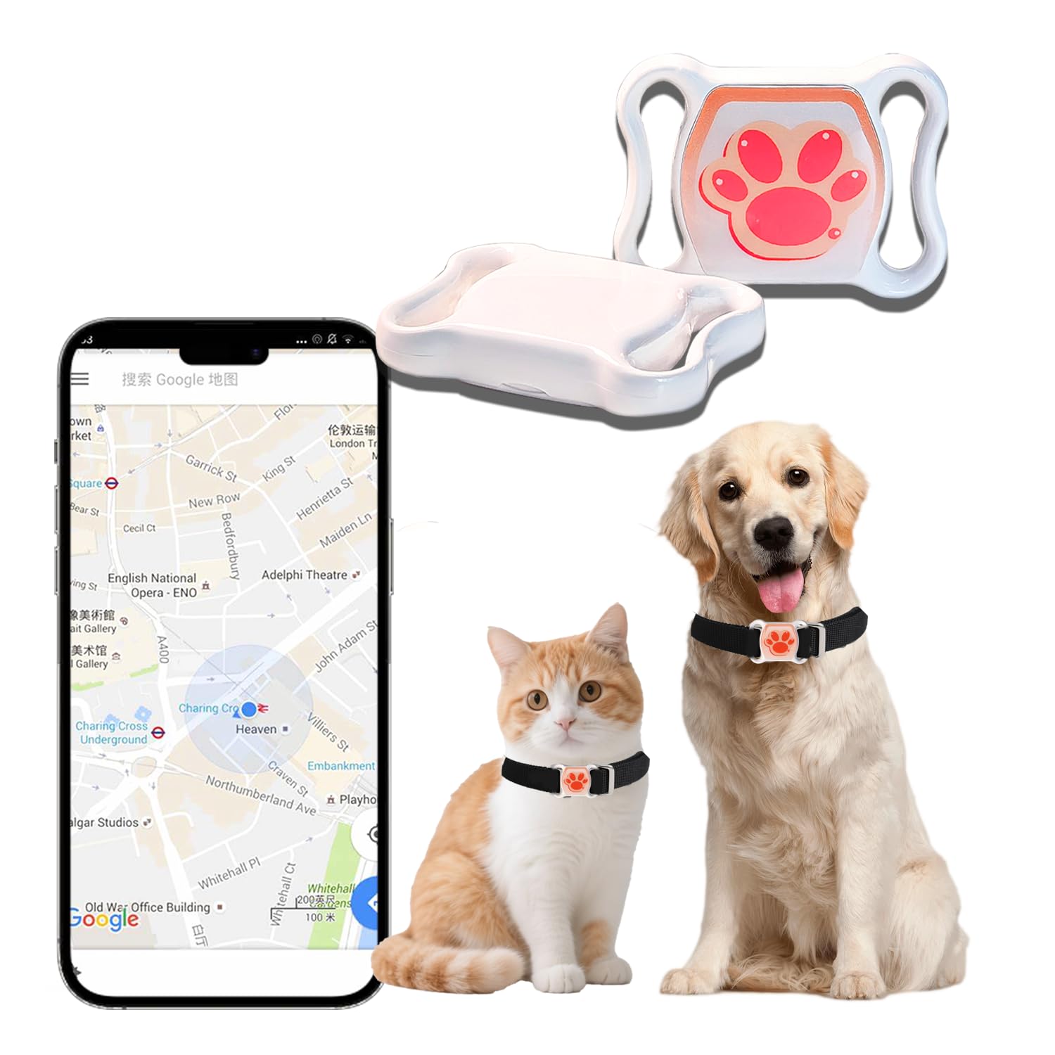 Photo 1 of GPS Tracker for Dogs & Cats - No Monthly Fee, Waterproof Real-Time Tracking Collar for Pets, Kids,Luggage & Assets | 365-Day Battery Life | iOS & Android Compatible | Anti-Lost Device