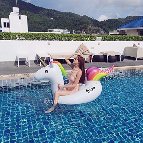 [- KEXIN Inflatable Unicorn, Giant Unicorn Pool inflatables, Inflatable Floating row Swimming Pool 