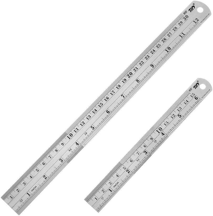 Early Buy Heavy Duty Stainless Steel Ruler Set 12in 300mm + 6in 150mm