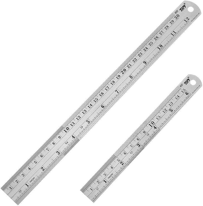 Early Buy Heavy Duty Stainless Steel Ruler Set 12in 300mm + 6in 150mm