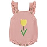 Simplee kids Baby Girls Sunflower Knit Rompers Knit Clothes for Newborn Baby Girls