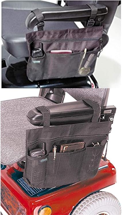 Amazon.com: Bolso lateral para silla de ruedas, reposabrazos para scooter, bolsa de reposabrazos con manos libres, organizador de almacenamiento de accesorios para scooter, eléctrica, sillas manuales o alimentadas: Health \u0026 Personal Care