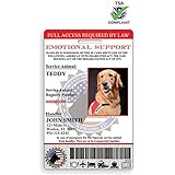 Quick ID Cards Holographic ESA Emotional Support Animal ID Card - Service Dog Badge, Duragard PVC, Made USA