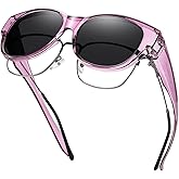 GEGURI Fit Over Glasses Polarized Sunglasses for Women & Men, Stylish Cat Eye Design Sun Glasses 100% UV Protection