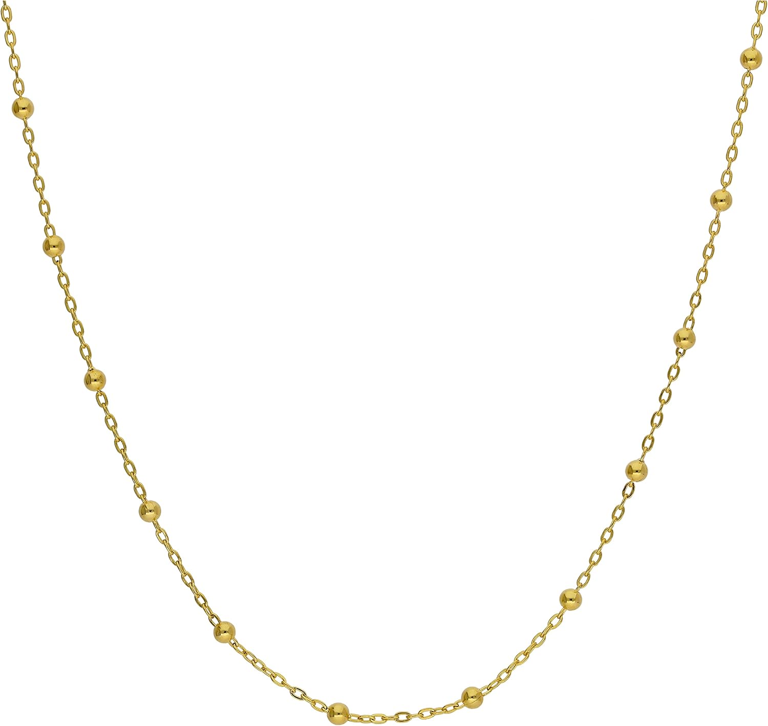 9ct Gold Bobble Ball Bead Chain Necklace 18 Inches Amazon.co.uk Jewellery
