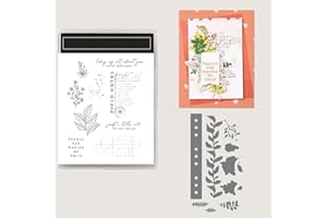 FUNLUCK 2023-2024 Stamp and Dies Set for Card Making, Stamps Arts Supplies Metal Cutting Dies for DIY Scrapbooking,Adult DIY Craft Scrapbooking Arts Crafts for Christmas,Holiday (5237)