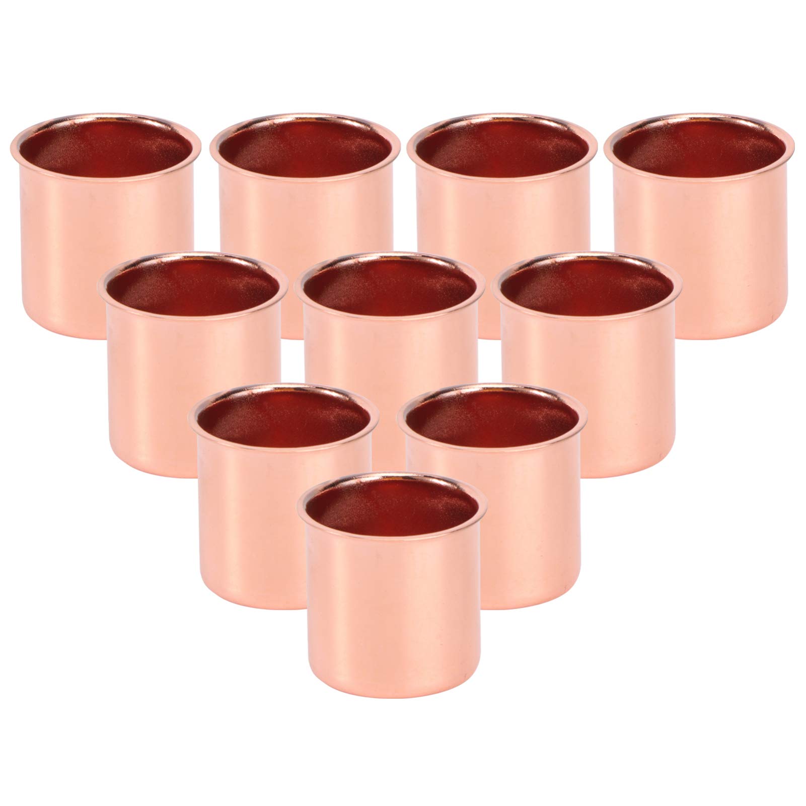 VOSAREA 20PCS Metal Candle Cup Fit Standard Tapered Wax Candles Or Votive Pegs Brass Color Finish For Lamp Or Candle Making
