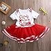 Little Girls Christmas Holiday Candy Cane Cutie Tutu Dress (120 (5-6Y))