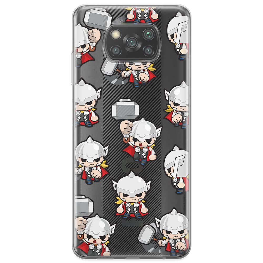 ERT GROUP mobile phone case for Xiaomi POCOPHONE X3 original and officially Licensed Marvel pattern Thor 007 optimally adapted to the shape of the mobile phone, partially transparent
