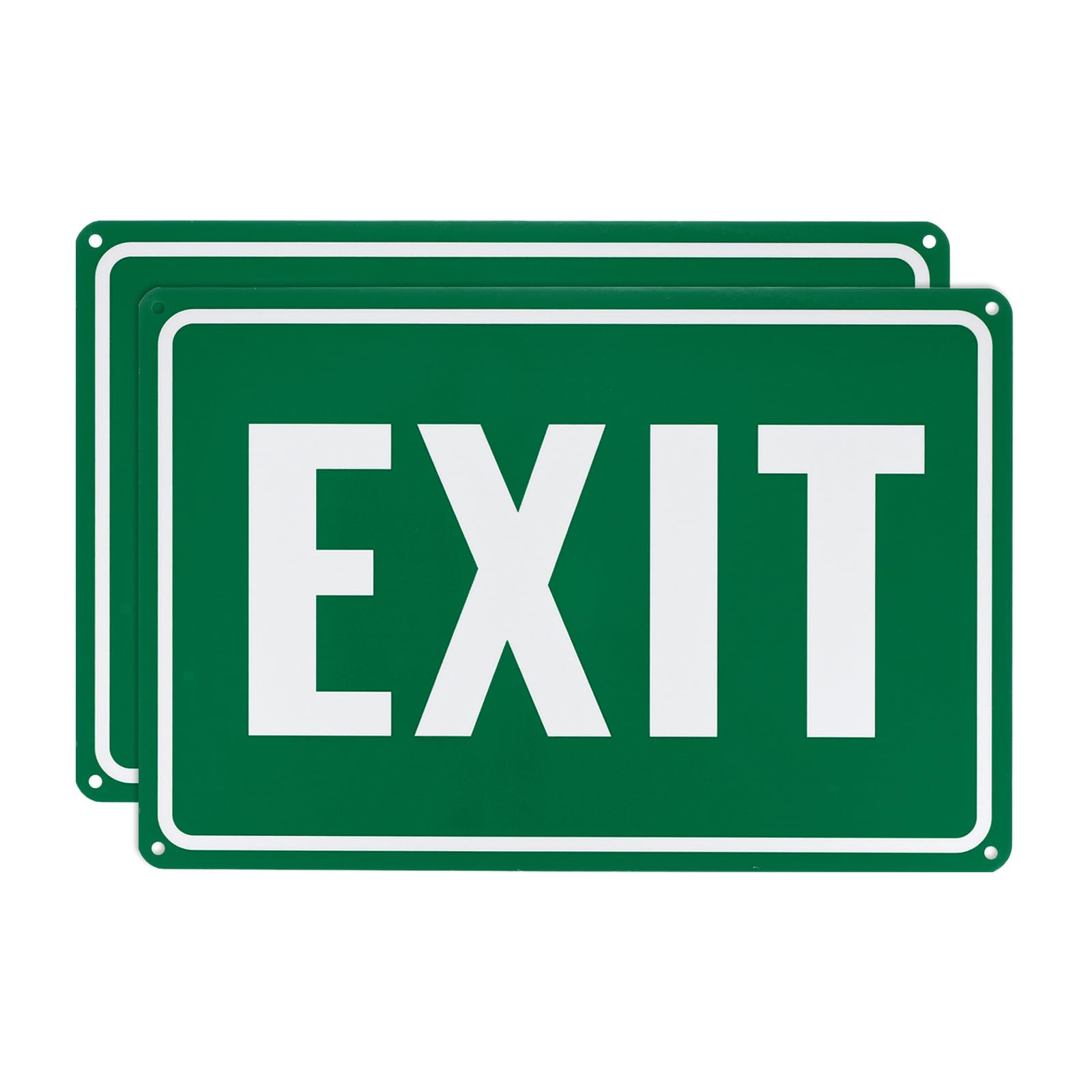 M METERXITY 2-Pack Exit Sign 12x8 Inch Aluminum Reflective Enter Here Signs Rust Free Waterproof Exit Signs for Business/Door[White Letters On Green Background]