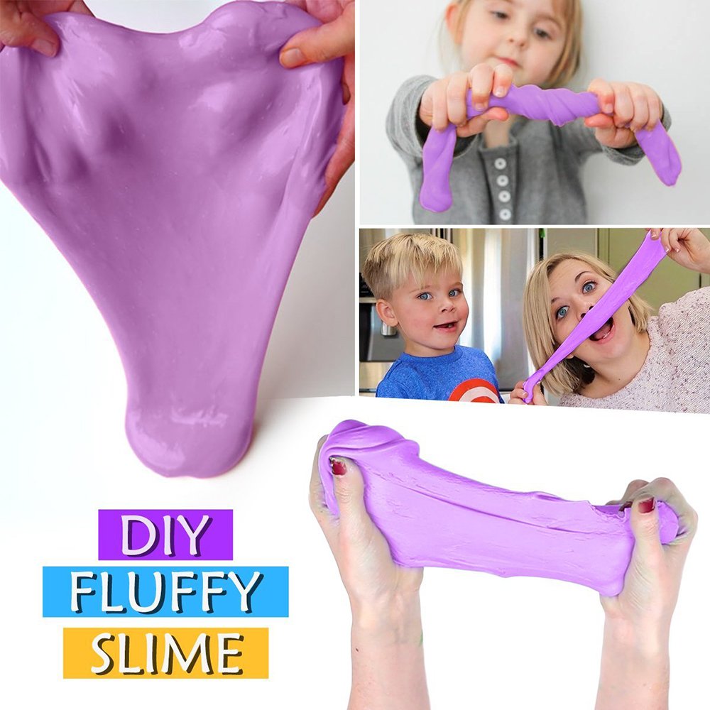 Fluffy Slime,Super Soft and Non-sticky Bright Floam Slime Stress Relief Toy Scented Sludge Toy for Kids Adult