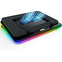 KLIM Turbofrost Gaming Laptop Cooling Pad - 4 Powerful Turbo Fans - 4 x 4000 RPM, Dynamic RGB, 4-Ports USB, Laptop Cooler 2 P