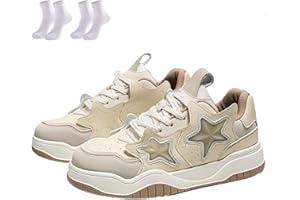 Men’s Y2K Star Sneakers Chunky Skate Shoes Platform Walking Dad Shoes - Comfortable for Street Skateboarding, Casual Walking 