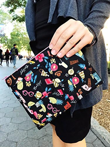 Black Wristlet Bon Voyage, Wallet Wristlet, Smartphone Wristlet, Wristlet Purse, Wristlet Bag, Clutch Wristlet