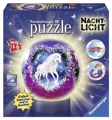 Ravensburger 12149 - Einhörner, Nachtlicht puzzleball, 72 Teile Puzzle – Bild 3