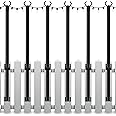 Mutovlin 6 Pack String Light Poles,5Ft Light Poles for Outside String Lights,Outdoor Lights Pole with Fork,Metal Poles Stand for Patio Deck Backyard