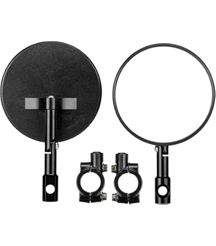 Long Stem Harley Mirrors Universal Chrome 4" Clamp-On Mirror – Short Stem For Motorcycle, ATV (Fits 3/4" & 7/8" Handlebars) Short Stem ATV Mirror - Foto 3