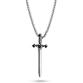 Sacina Gothic Silver-tone Sword Necklace, Gothic Punk Grunge Emo Necklace, Goth Jewelry, Halloween Christmas Jewelry Gift For Women