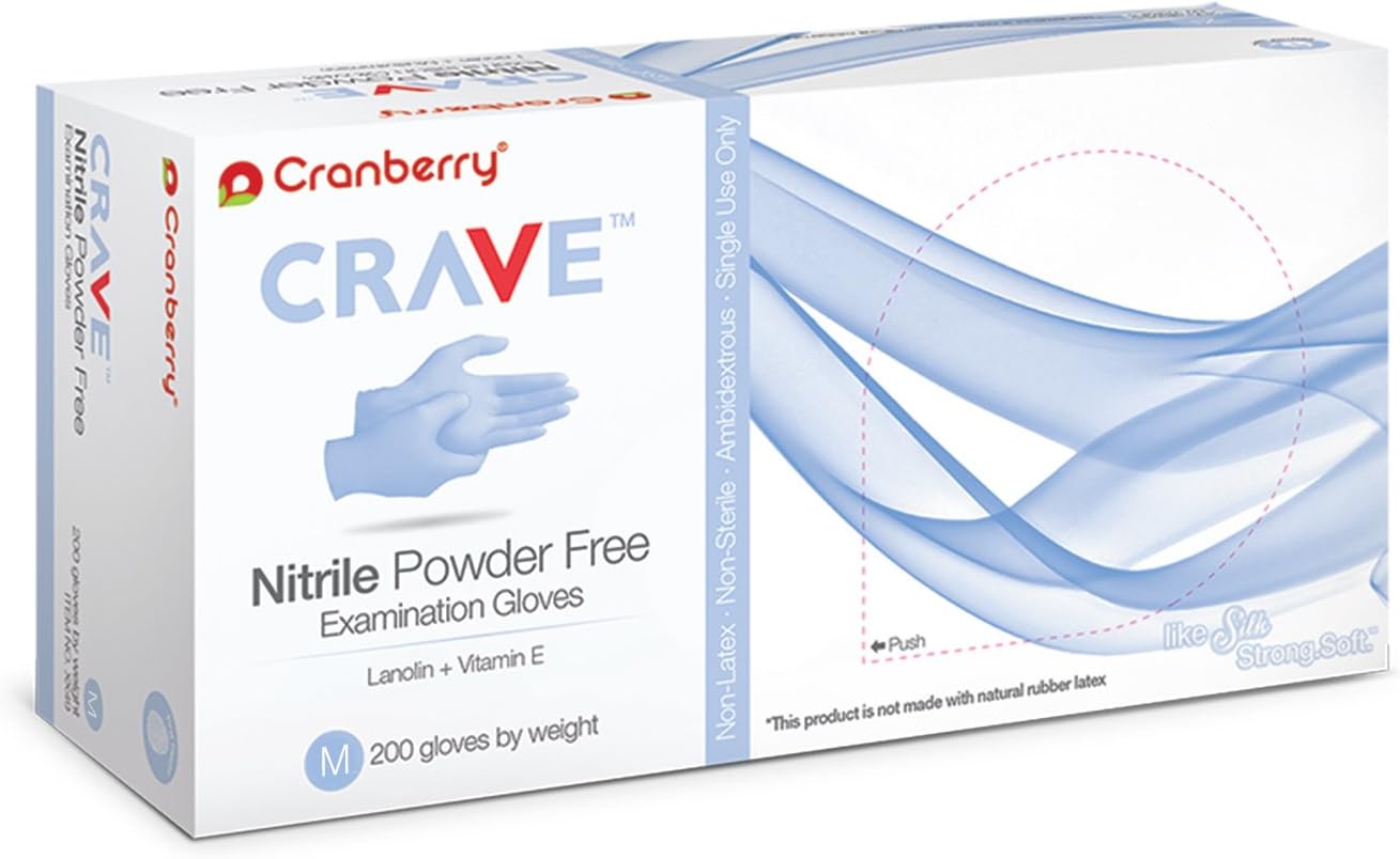 Cranberry Crave Nitrile Powder Free Exam Gloves