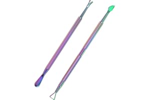 Cuticle Pusher Nail Polish Remover Stainless Steel Manicure Tool Set Gel Nail Polish Peeler Scraper Nail Care Stick Pedicure Kit for Fingernail and Toenail, opove P1, Color Gradient…