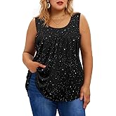 TIYOMI Plus Size Floral Tank Tops for Women Sleeveless Shirts Summer Tunic Tank Tops Flowy Camisoles XL-5XL