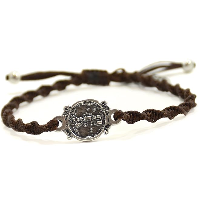 MIZZE Jewelry Damen 72 Namen Twisted Woven braun Charm Armband für Gesundheit in Silber 16,5–19 cm