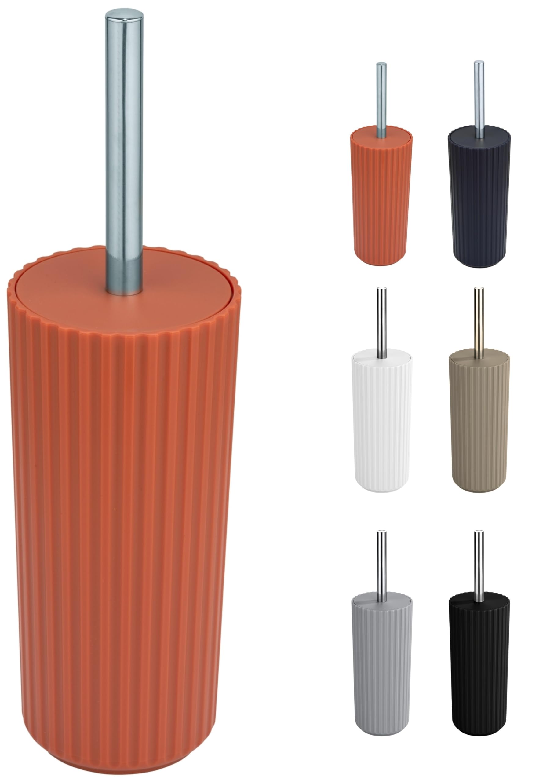WK Alstar Enclosed Toilet Brush and Holder (Terracotta)
