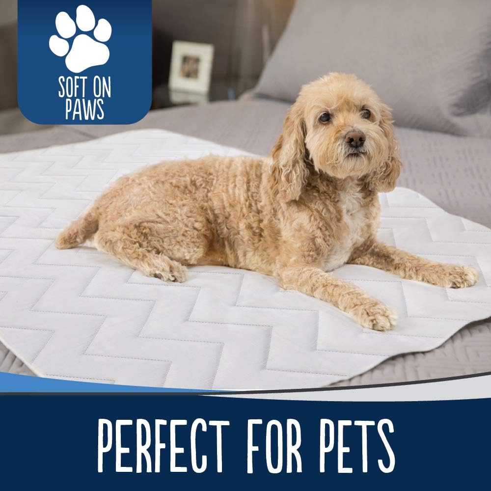 MIGHTY MONKEY Slip-Resistant Incontinence Pad for Bed Wetting, 52x34, Oeko Tex Certified, Reusable Waterproof Cover, Washable Soft Cotton Blend Protector Pads for Bed, Kids, Elderly, Pet Housebreaking : Baby