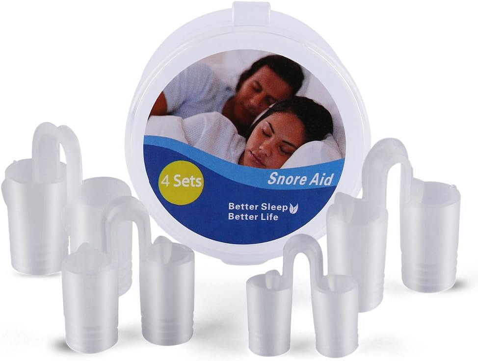 Anti Snoring Stop Snore Nose Vents Sleep Aid Device for Natural and Comfortable Sleep, Instant, Fast and Safe Snore Relief/Set of 4 and Travel Case