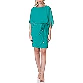 Jessica Howard Womens Blouson 3/4 Sleeve Waist Tie Dress