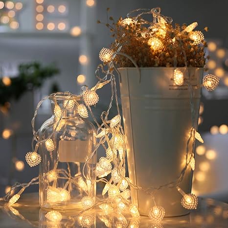Luci Di Natale In Camera.Natalizia Luci A Led Luci Di Natale Xmas Decorativo Cuore String Luci Pila Una Per Interni Esterni Camera Da Letto Gazebo Party Giardino Nozze Vacanze E Di Piu Warm White 1 5m Amazon It Illuminazione