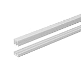 4 Ft. Long White Plastic Sliding Door Track Set for