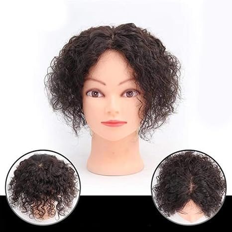 Amazon Co Jp Ireanj 黒髪 女子ショートカーリーヘアウィッグふわふわナチュラルハンドニードル実ヘア用カバーホワイト髪のデイリーウェア カラー ナチュラル色 サイズ 30センチメートル セミロング ホーム キッチン