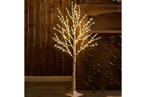 Fudios Lighted Birch Tree 4ft 200 LED Fairy Lights Christmas twig Trees Indoor String Lights for Home Party Outdoor Decoration