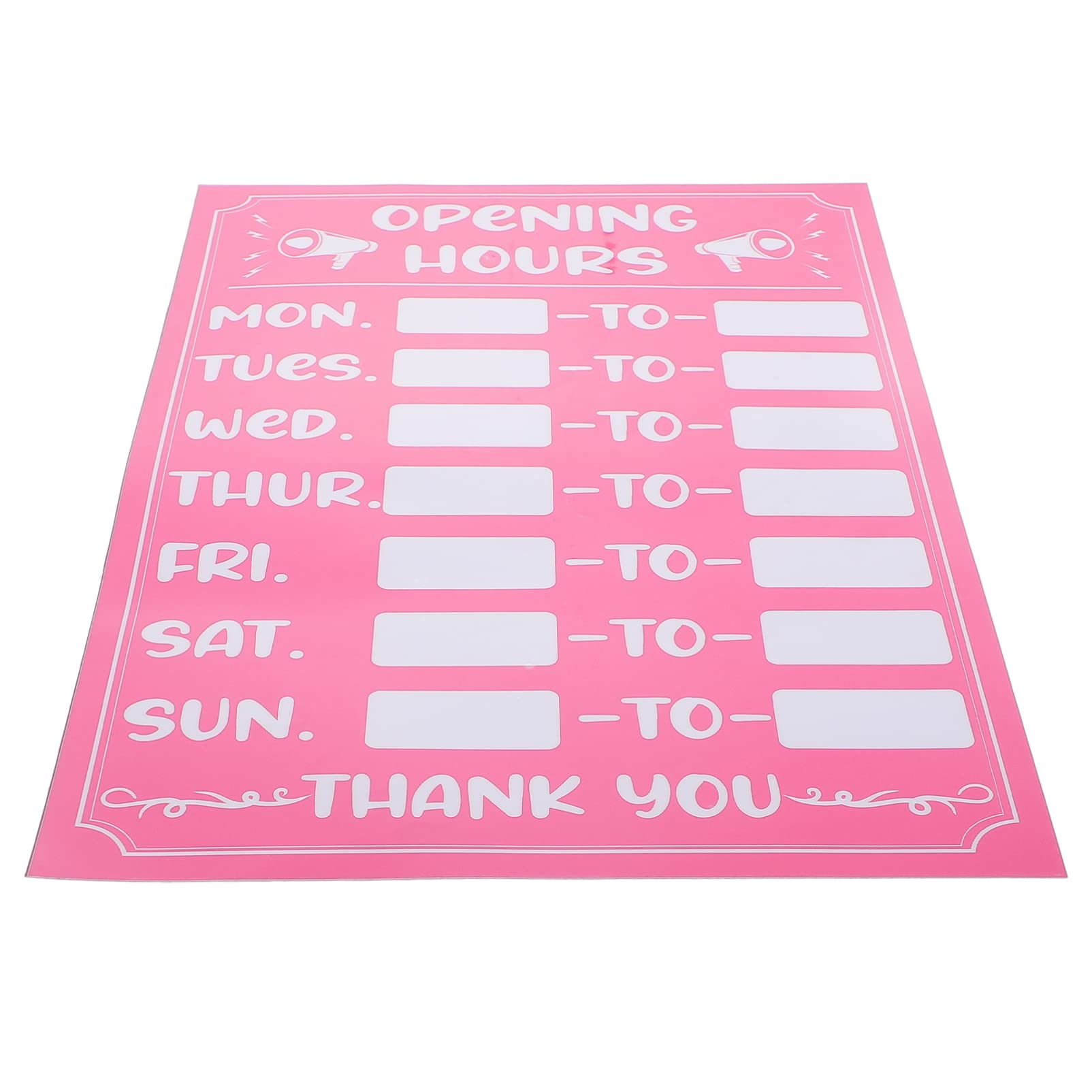 Milisten Business Hours Sign Open Closed Signs Rewritable Store Hours Sign for Door Window Businesses Stores Restaurants Bars Retail Pink