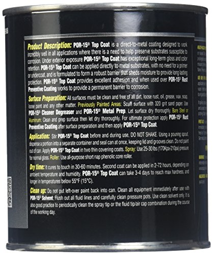 POR-15 45908 Chassis Black Top Coat - 1 pint