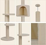 ARTETHYS Floor to Ceiling Cat Tree 260cm 5 Tiers Beige view 5