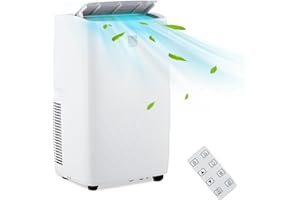 14000 BTU Portable Air Conditioner, Cools Rooms Up to 750 Sq.ft, 3-in-1 Portable AC Unit with Remote, Dehumidifier & Fan Mode