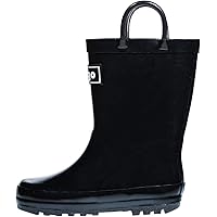 hibigo Children's Natural Rubber Rain Boots with Handles Easy for Little Kids & Toddler Boys, Pattern …