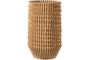 Gusto [500Pcs] Kraft Standard Cupcake Liners for Baking - Food Grade & Grease-Proof Muffin Liners, Durable Baking Cups for Mu