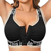 Some Post-Operative Compression Bra for Women – Front Closure, Adjustable Straps – True-to-Size, Black