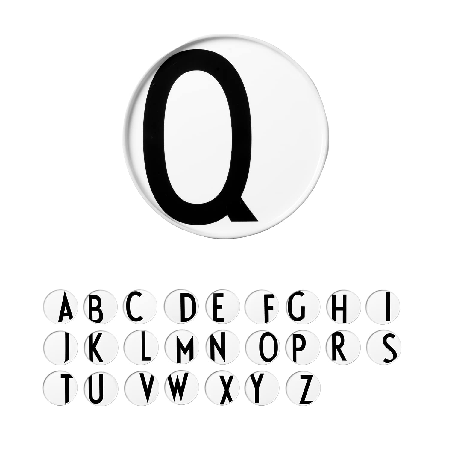 Design Letters Porcelain Plates (A-Z) | Ideal Gifts for Women, Men | White Plates for Table Decoration | Dinner Plates Dishwasher, Microwave Safe | Decorative Plate Designed in Denmark | Initial Plate