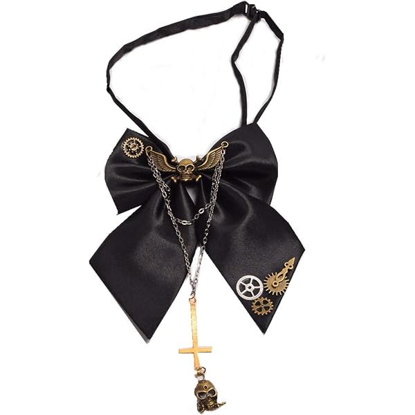 Vintage-Steampunk Fliege Mit Zahnrad-Design – Schwarz-braun Für Gothic & Halloween