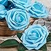 MACTING Artificial Rose Flowers 30PCS Real Touch Fake Flowers with Stem Foam Roses for DIY Wedding Bridal Bouquets Party Holiday Baby Shower Spring Home Mothers Day Decorations(Blue)