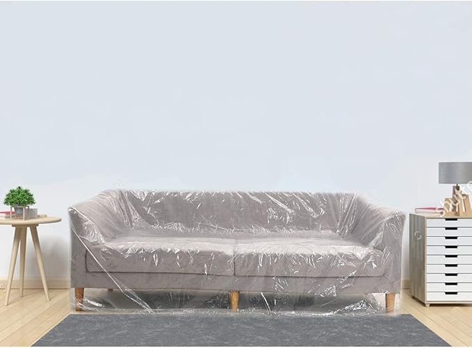 HANSHI Plastic Sofa Dust Cover, Transparent Furniture Bed Sofa Couch