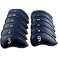 CRAFTSMAN GOLF 12pcs or 1pc Thick Synthetic Leather Golf Iron Head Covers Set Headcover Fit All Brands Callaway Ping Taylormade Cobra Etc. Also Custom Name