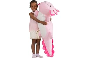MaoGoLan 47" Giant Axolotl Stuffed Animal,Ultra Soft Salamander Kids Body Pillow Plush,4 Feet Jumbo Throw Pillow Plushie for Axolotl Lover,Home Decor,Gifts