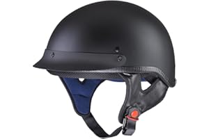 AHR Half Face Motorcycle Helmet DOT Approved Half Helmet for Motorbike Cruiser Chopper, Run-C & Run-D, Matt Black or Patriotic Flag