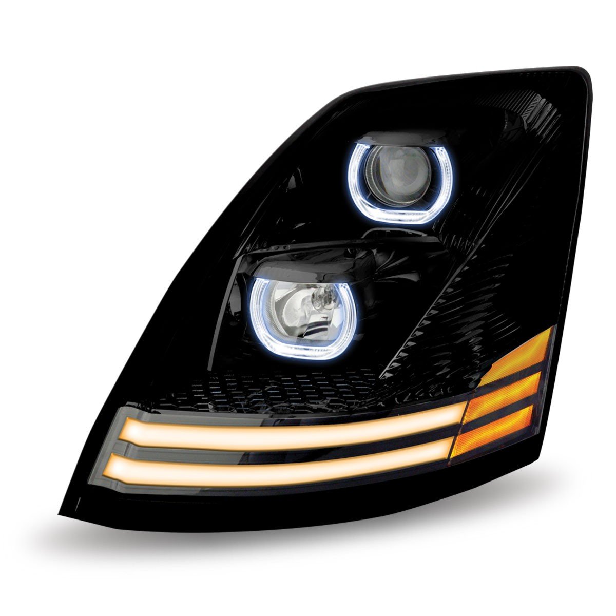 Volvo VNL Halogen Headlight Assembly With LED (Driver Side) on Galleon